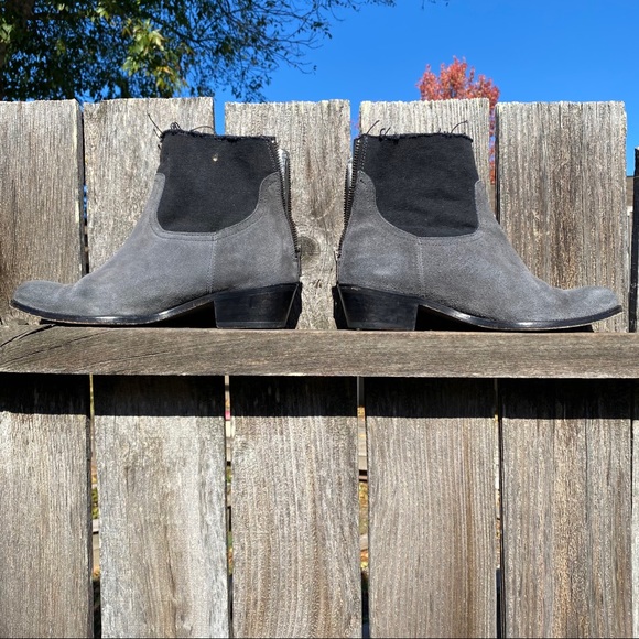 Zadig & Voltaire Teddy Boots Gray And Black 8 - Picture 2 of 13